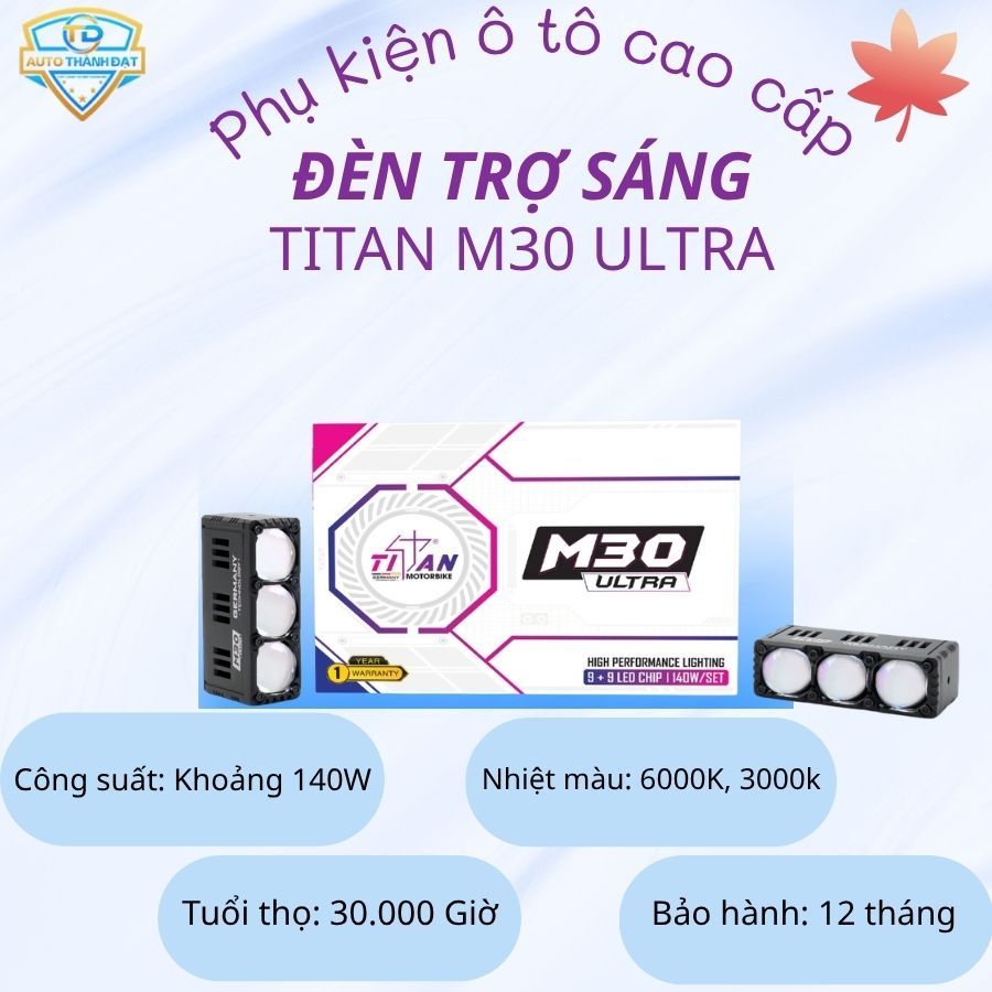 TITAN M30 ULTRA, Đèn Trợ Sáng M30 Ultra Công Suất Mạnh, Siêu Sáng Chống Nước IP68 - BH 1 Năm