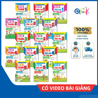 Sách qbooks - combo 3 cuốn ôn hè toán, tiếng việt, tiếng anh - kèm video bài giảng