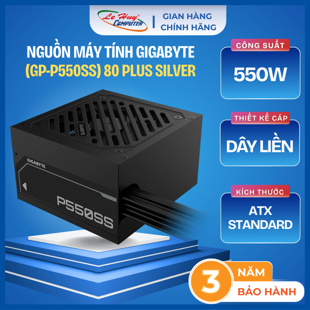 Nguồn Máy Tính GIGABYTE P550SS/ P650SS/ P650SS ICE 80 Plus Silver - Hàng Chính Hãng