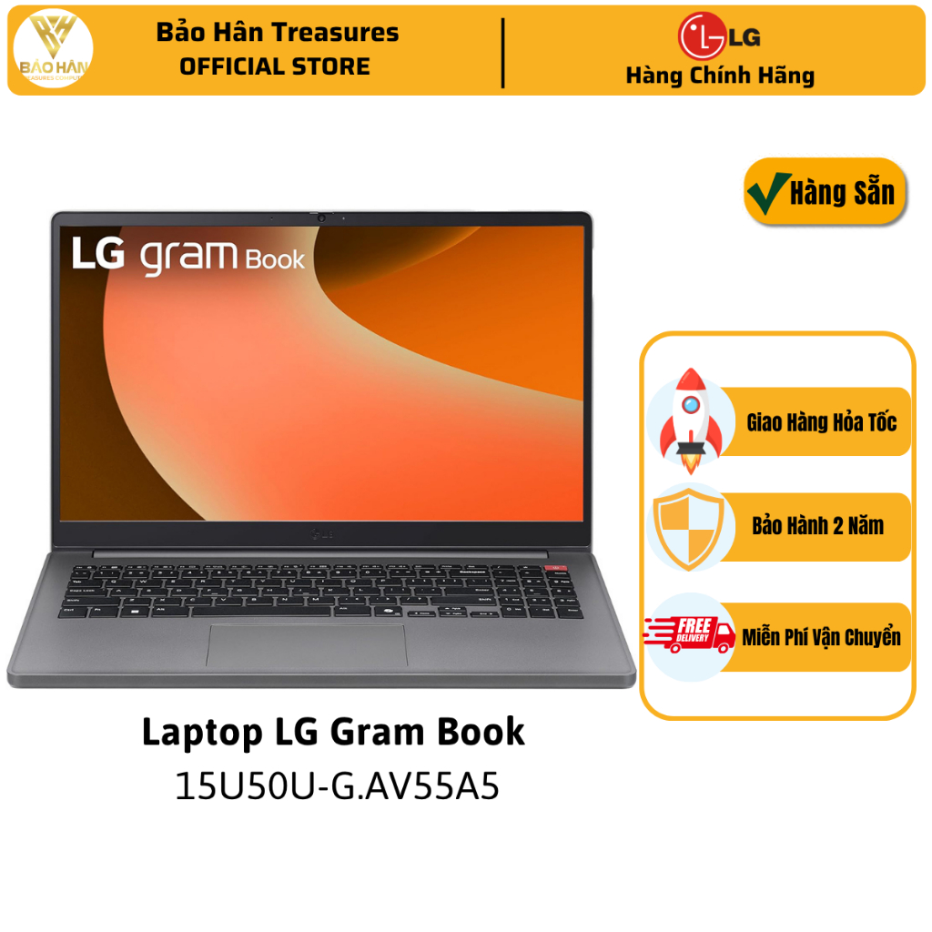 Laptop LG Gram Book 15U50U-G.AV55A5 - Ultra 5 115U | 16GB | 512GB | Intel® Graphics | 15.6 inch FHD 
