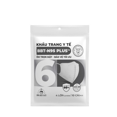 [HÀNG QUÀ TẶNG KHÔNG BÁN] Khẩu trang Bông Bạch Tuyết N95 Plus 4 lớp bảo vệ tối ưu (10 cái/gói)