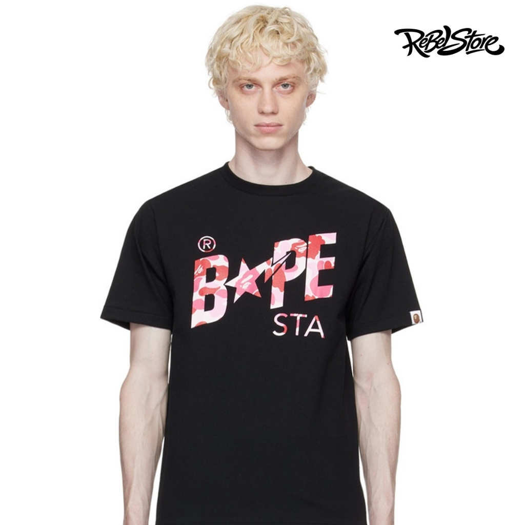 Áo Thun BAPE Star Pink Camo Lightning Form Rộng Unisex Cotton 280GSM – REBEL STORE