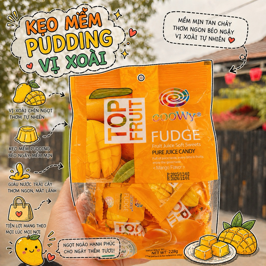 Kẹo Pudding Trái Cây thơm ngon dẻo mềm | 320gr (25-29 viên)