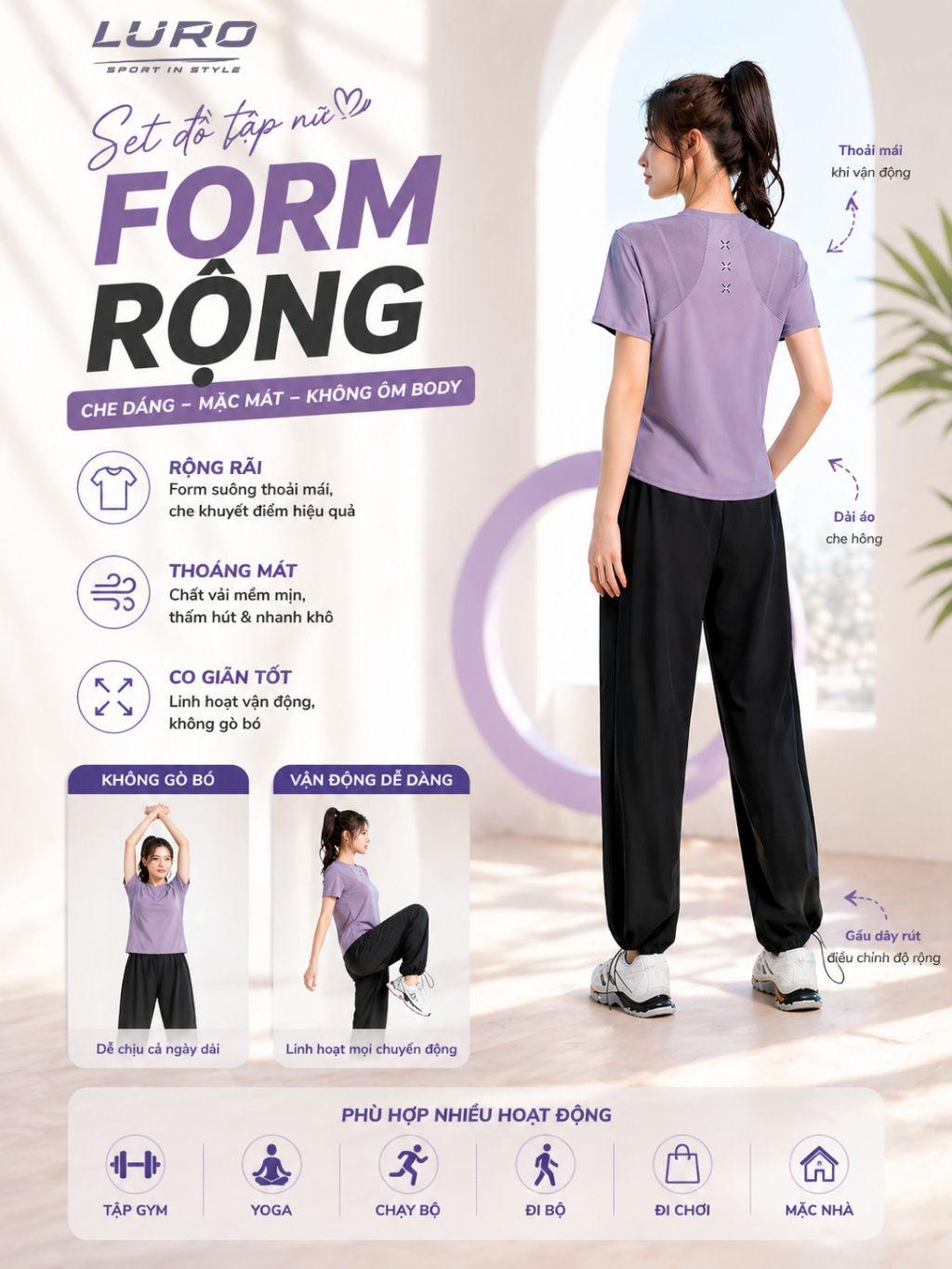 S108-11N — Set Đồ Tập Nữ Form Rộng