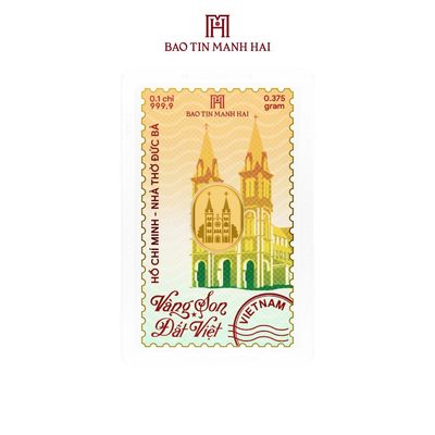 Quà tặng vàng 24K 0.1 chỉ biểu tượng Nhà Thờ Đức Bà - TP Hồ Chí Minh BST "Vàng Son Đất Việt" Bảo Tín Mạnh Hải