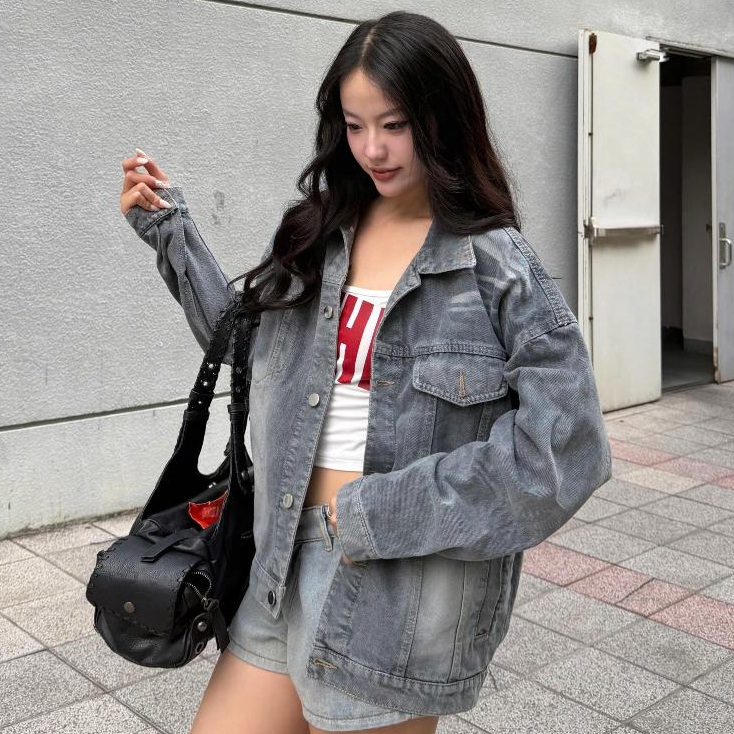 YC1996 - Áo Khoác Jeans Trơn 3 Màu Local Brand Unisex
