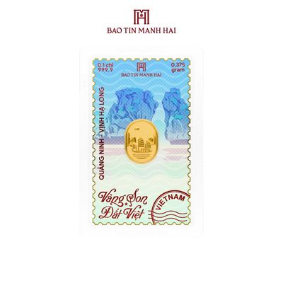 Quà tặng vàng 24K 0.1 chỉ biểu tượng Vịnh Hạ Long - Hạ Long BST "Vàng Son Đất Việt" Bảo Tín Mạnh Hải