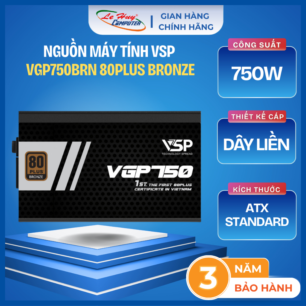 Nguồn PC VSP VGP650BRN/ VGP750BRN 80Plus Bronze - Hàng Chính Hãng
