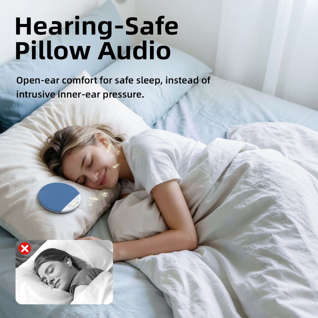 Loa Bluetooth Ngủ GOOJODOQ Siêu Mỏng 11mm Dành Cho Người Nằm Nghiêng, Phát Nhạc Nhẹ Bảo Vệ Tai | BigBuy360 - bigbuy360.vn