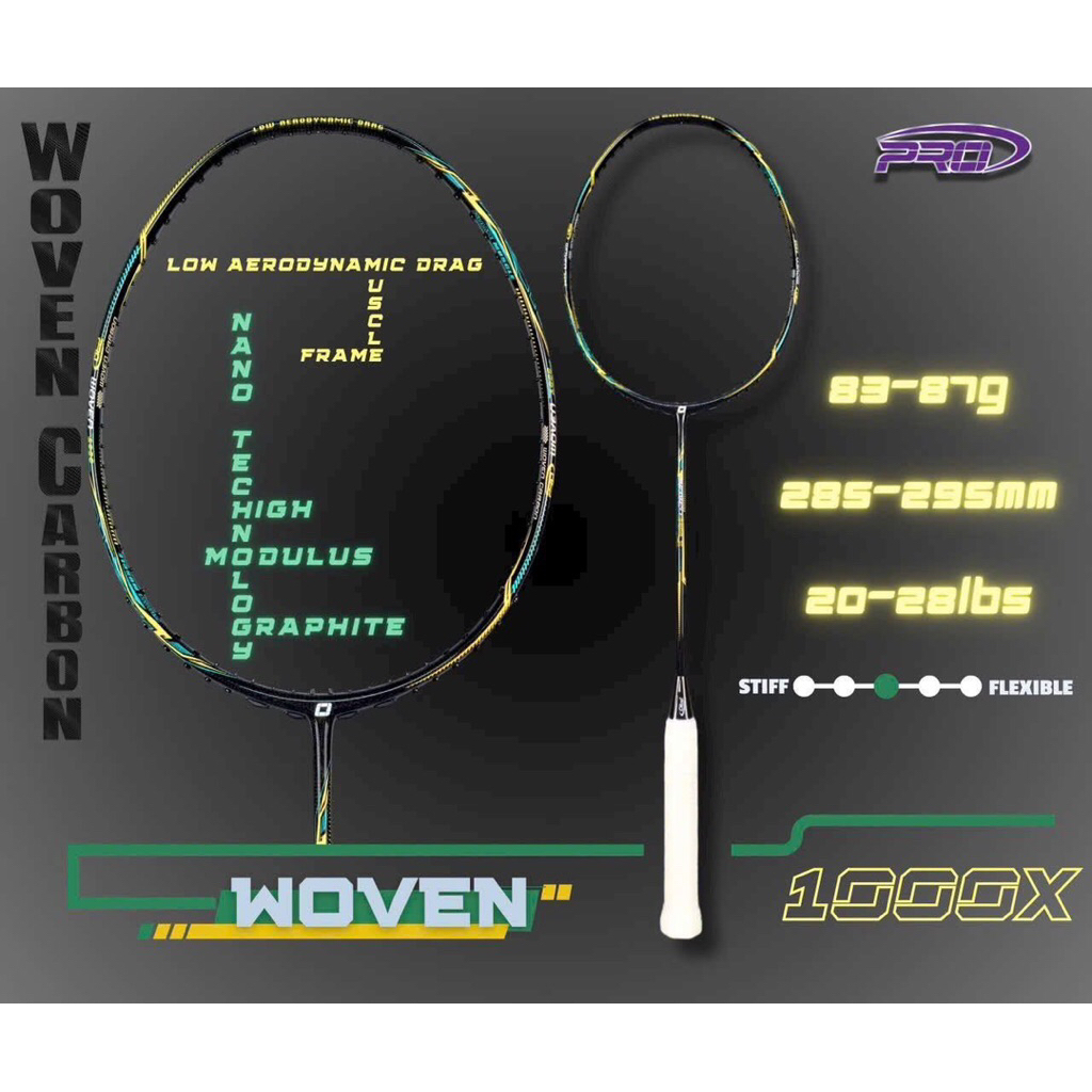 Vợt cầu lông Fleet Pro Woven 1000 Pro, 1000X chính hãng [INBOX TƯ VẤN CHI TIẾT CĂNG CƯỚC]