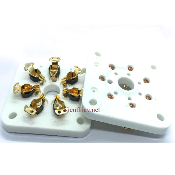 Đế đèn 7 chân dùng cho các đèn 6C33 FU29 FU19 FU32 FU30 chân trắng, đế đèn 6c33c