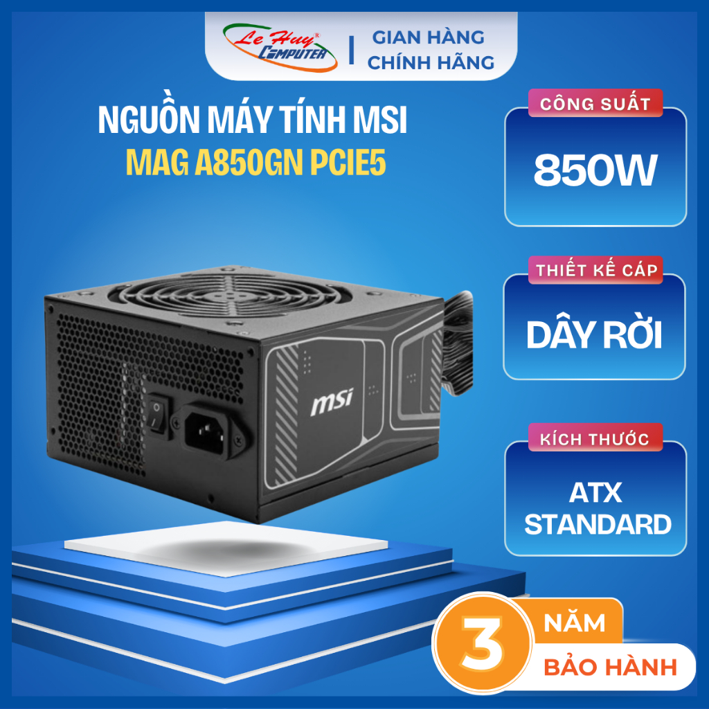 Nguồn Máy Tính MSI MAG A850GN PCIE5 - Hàng Chính Hãng