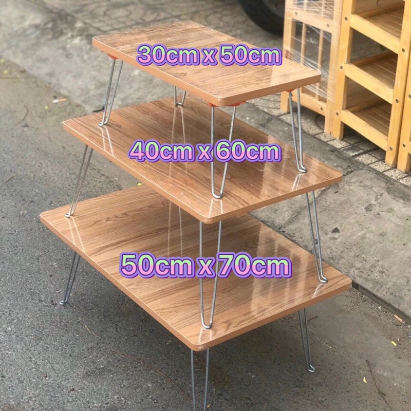 Bàn Gấp Vân Gỗ Cao Cấp Dài 60cm Rộng 40cm – Bàn Học, Bàn Làm Việc Gấp Gọn – Chân Bóp