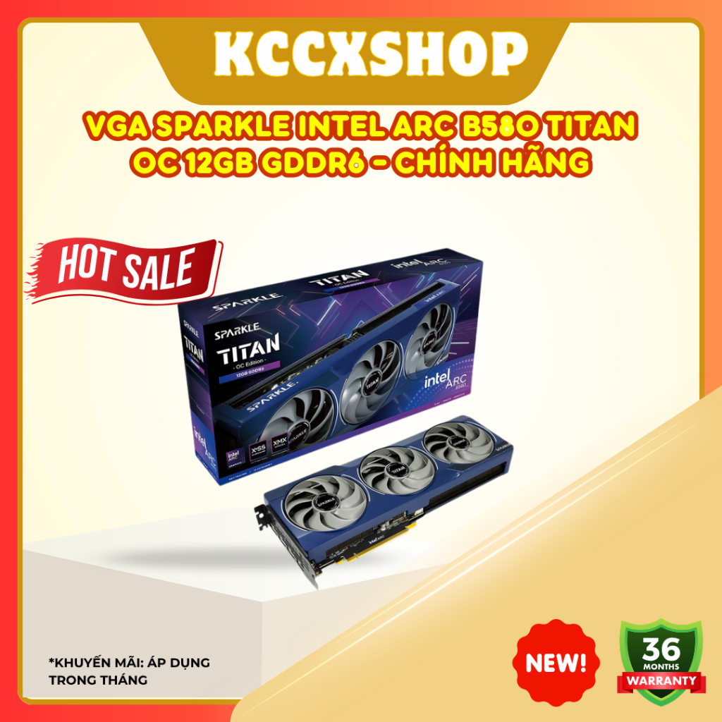VGA Sparkle Intel Arc B580 TITAN OC 12GB GDDR6 - chính hãng 3 năm, làm việc, chơi game mượt mà