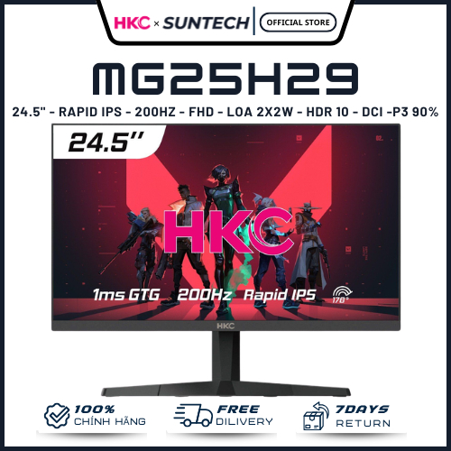 Màn Hình Gaming HKC MG25H29 - 24.5 inch, Fast IPS 180Hz, 1ms, Full HD, Chuyên Game FPS Tốc Độ Cao