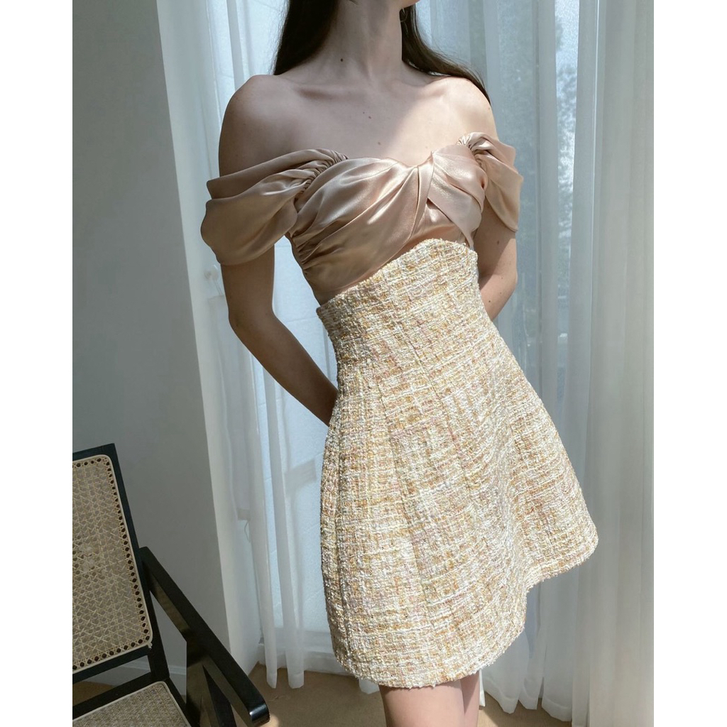 Chân váy vải tweed Jubin