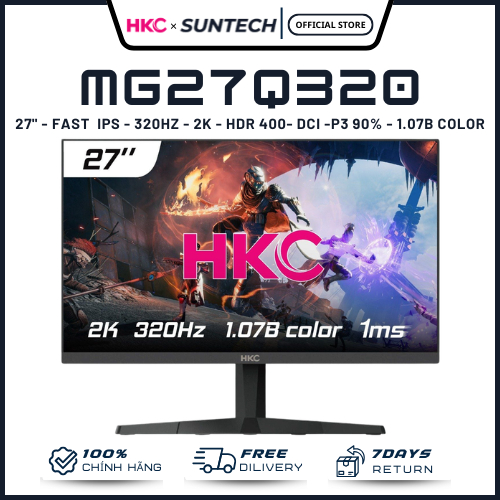 Màn Hình Gaming HKC MG27Q320 - 27 inch, Siêu Tần Số 320Hz, Fast IPS, 1ms, HDR 400, Đỉnh Cao Tốc Độ