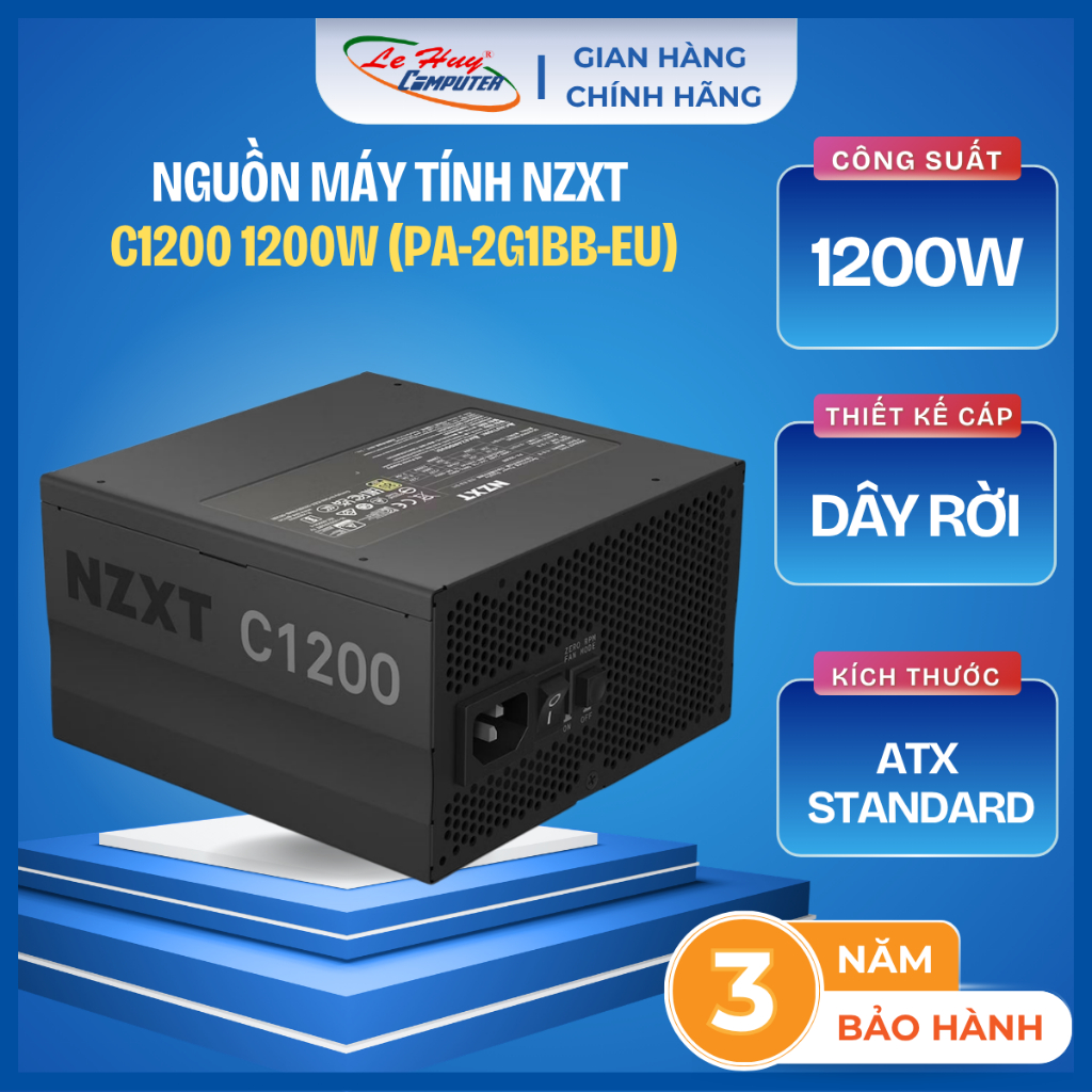 Nguồn PC NZXT C1200 1200W 80 Plus Gold Full Modular (PA-2G1BB-EU) - Hàng Chính Hãng