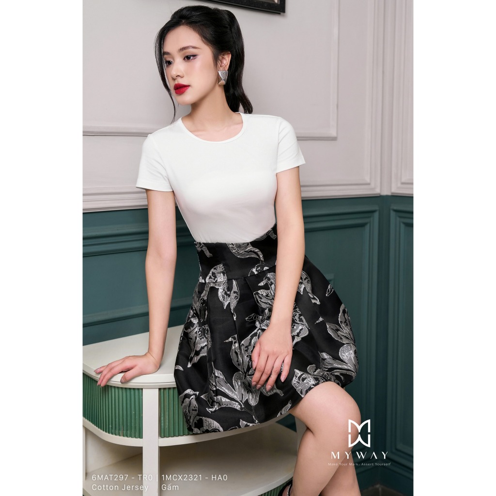 Áo Thun Kiểu Nữ My Way Ngắn Tay Basic 6MAT297w - TR0