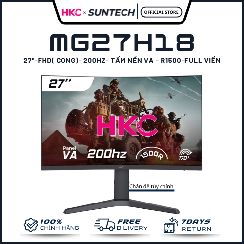 Màn Hình Cong Gaming HKC MG27H18 - 27 inch, 180Hz Siêu Mượt, 1ms, Độ Cong R1500, Trải Nghiệm Nhập Va