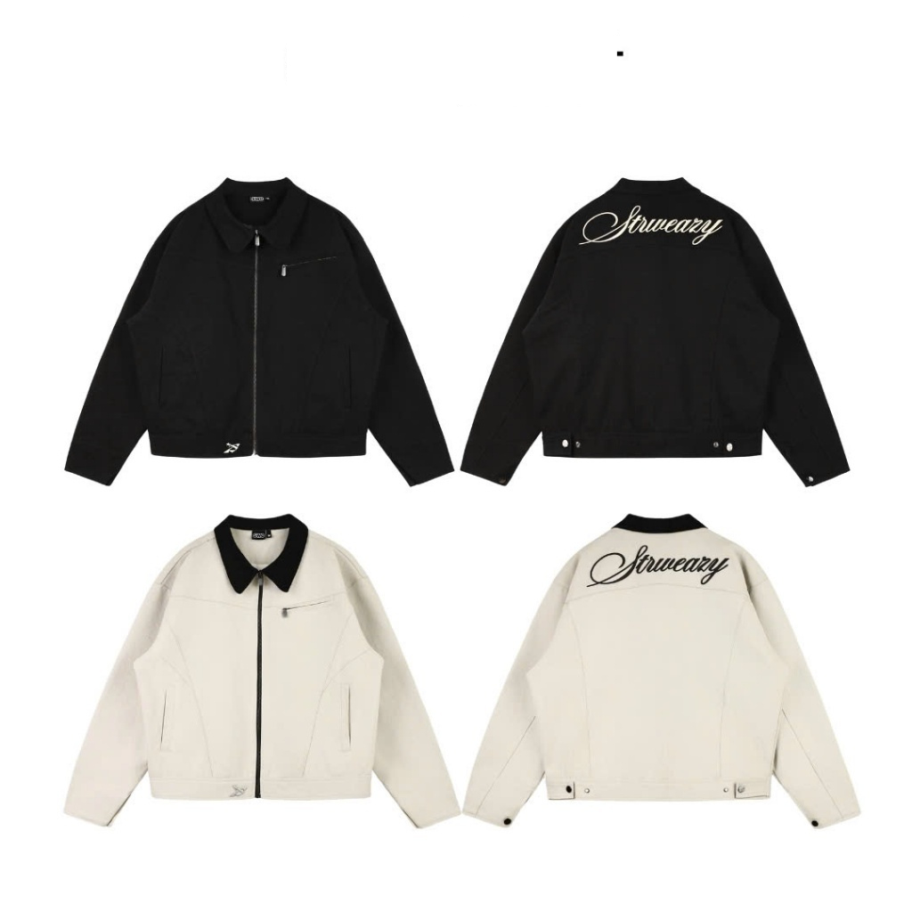 Áo Khoác Jacket Kaki Thêu Unisex Nam/Nữ Local Brand SWE SCRIPT JACKET - Đen/Beige