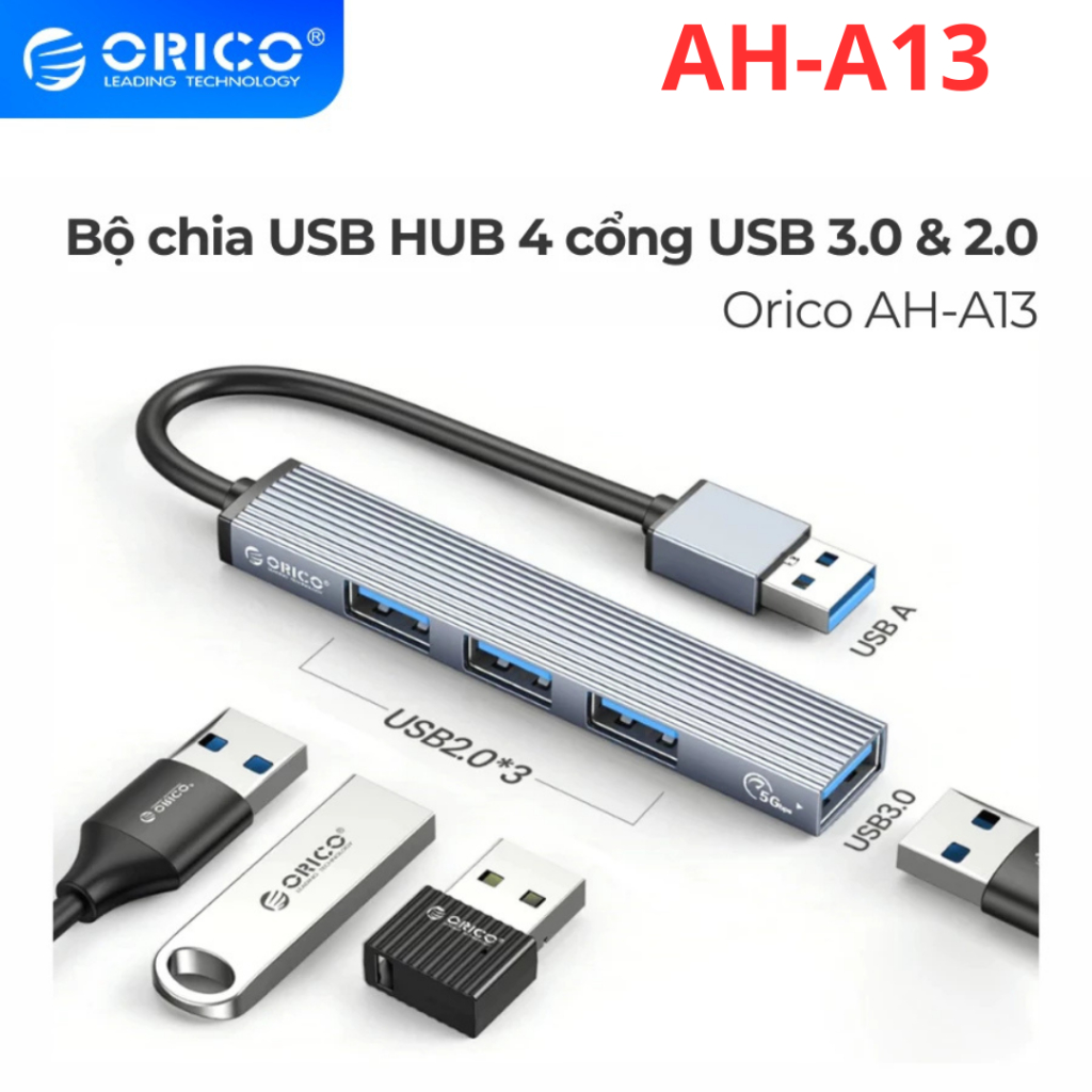 Bộ chia Hub ORICO USB 3.0 2.0 Type-C/ USB to USB TWU3/ AH-12F/ AH13/FL01/FL02