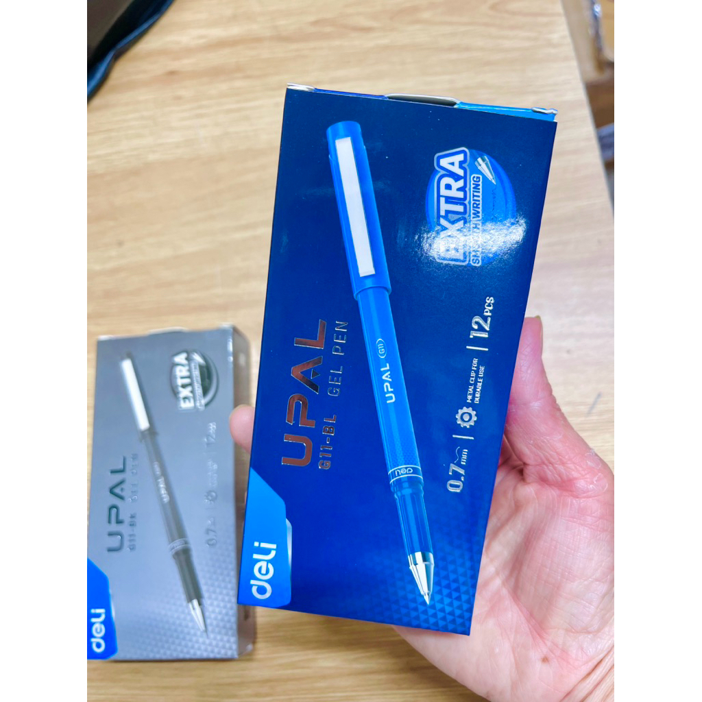 Hộp 12 Bút ký Cao Cấp Deli Upal G11  Bút bi nước G11-BL, G11-BK ngòi 0.7mm - Mực gel cao câp, không 