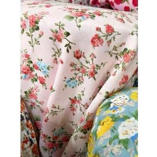 ⚡GIÁ SỈ⚡Vải lụa họa tiết hoa nhí xinh xắn màu xanh, vàng, hồng, trắng khổ 1m5