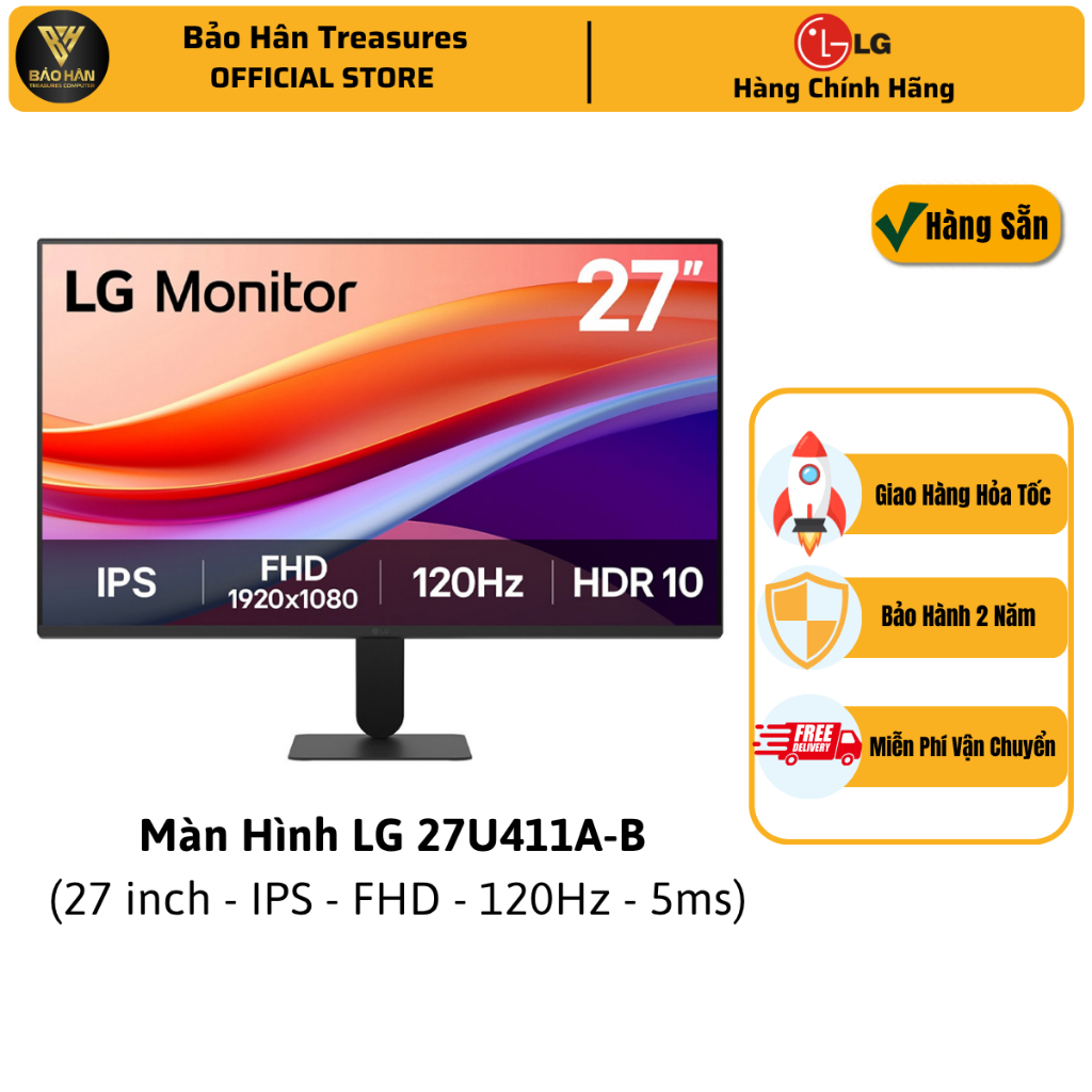 Màn Hình LG 27U411A-B.ATVQ ( IPS/ Full HD/ 120Hz/ 27 inch/ sRGB 99% / HDR 10/ 1ms MBR) - Hàng Chính 