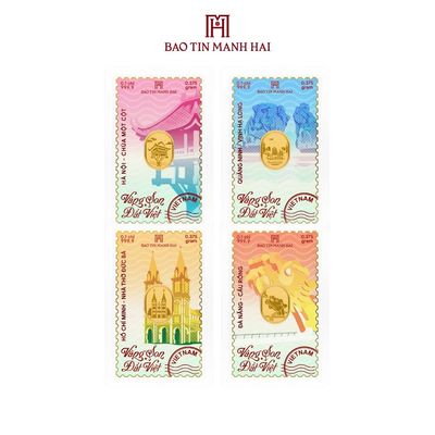 BST quà tặng vàng 24K 0.1 chỉ "Vàng Son Đất Việt" Bảo Tín Mạnh Hải thiết kế ép vỉ niêm phong