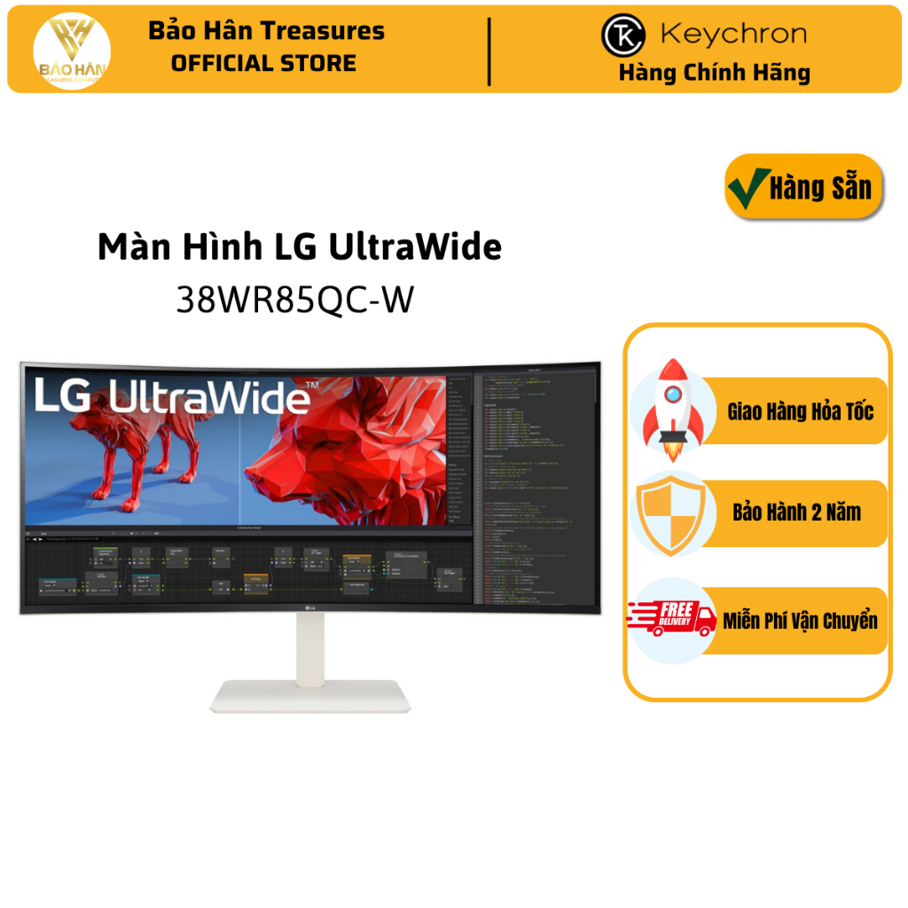 Màn hình LG UltraWide 38WR85QC-W 38 inch Nano IPS 2K 144Hz G-Sync Compatible, FreeSync Premium Pro