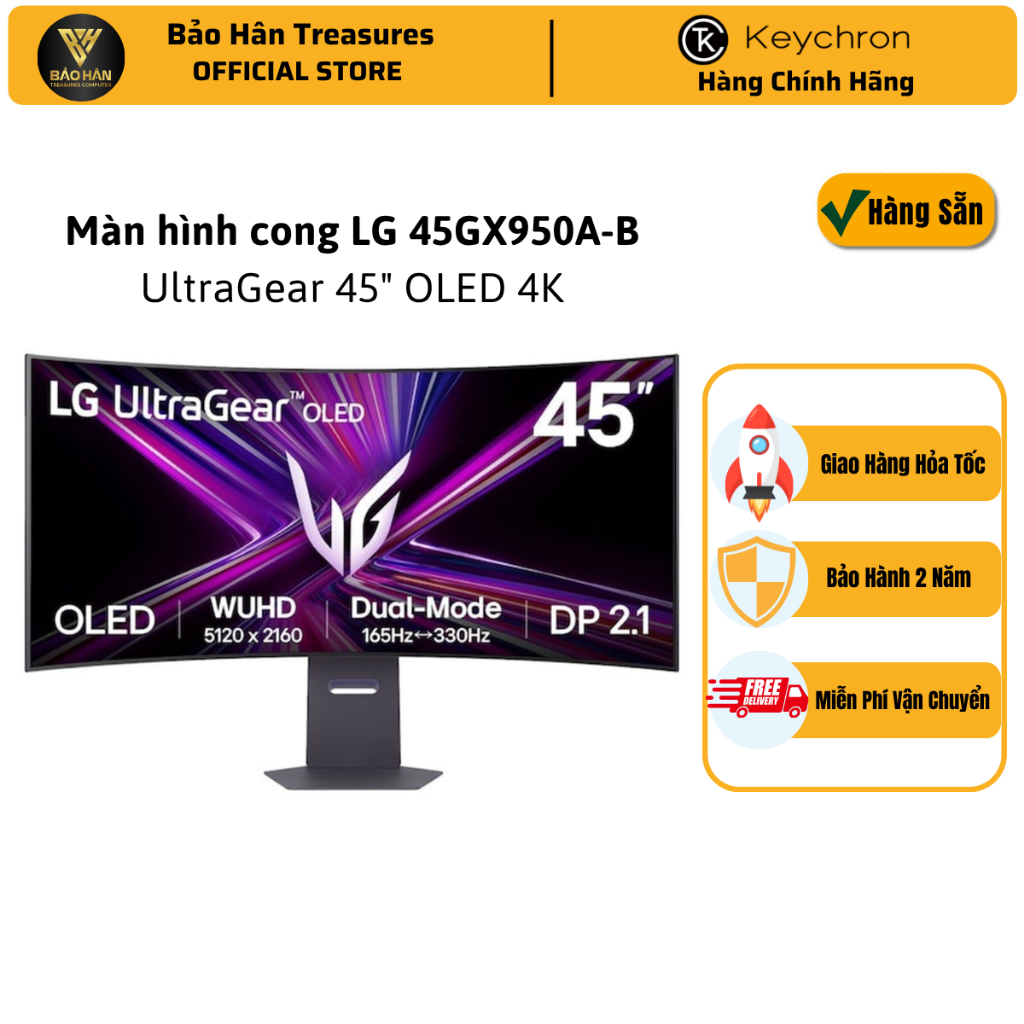 Màn Hình LG UltraGear™ 45GX950A-B.ATV – 45" OLED / 5K2K WUHD 165Hz - WFHD 330Hz / 0.03ms / USB-C / C