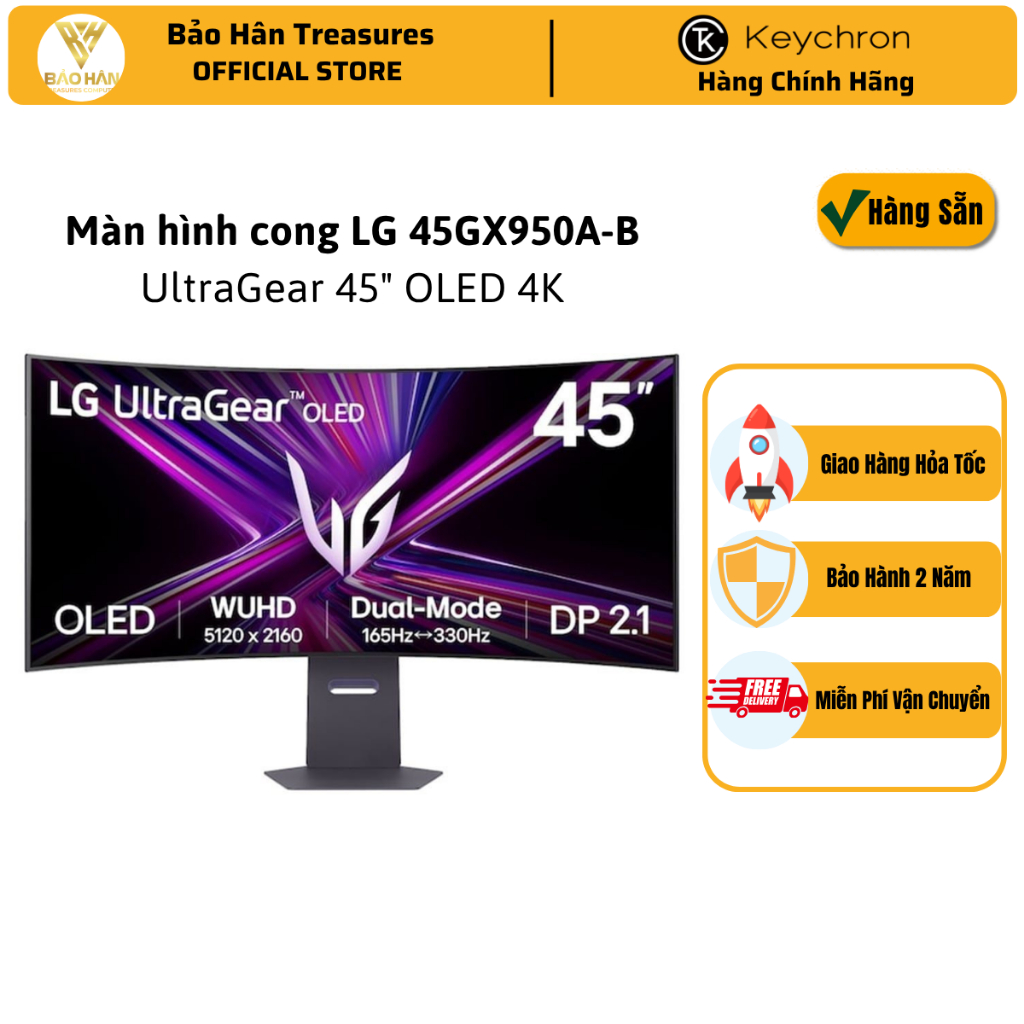 Màn Hình Gaming Cong LG UltraGear™ 45GX950A-B.ATV – 45" OLED / 5K2K WUHD 165Hz - WFHD 330Hz / 0.03ms