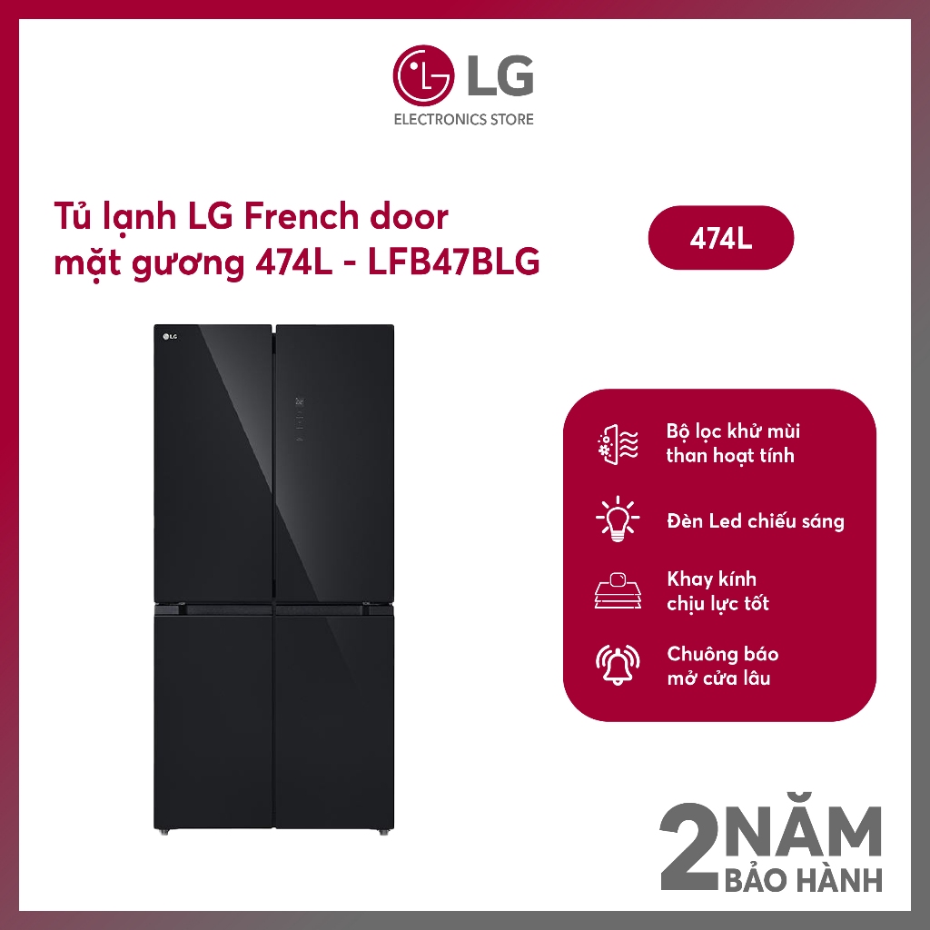 Tủ lạnh LG Inverter 474 lít Multi Door LFB47BLG - SHOP Miễn phí GIAO + LẮP Hà Nội
