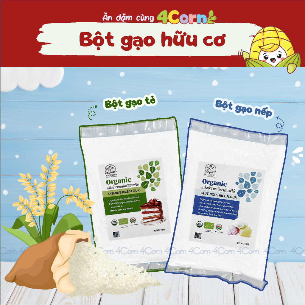 Bột gạo tẻ/nếp hữu cơ Floating Lotus - Cho bé 5m+