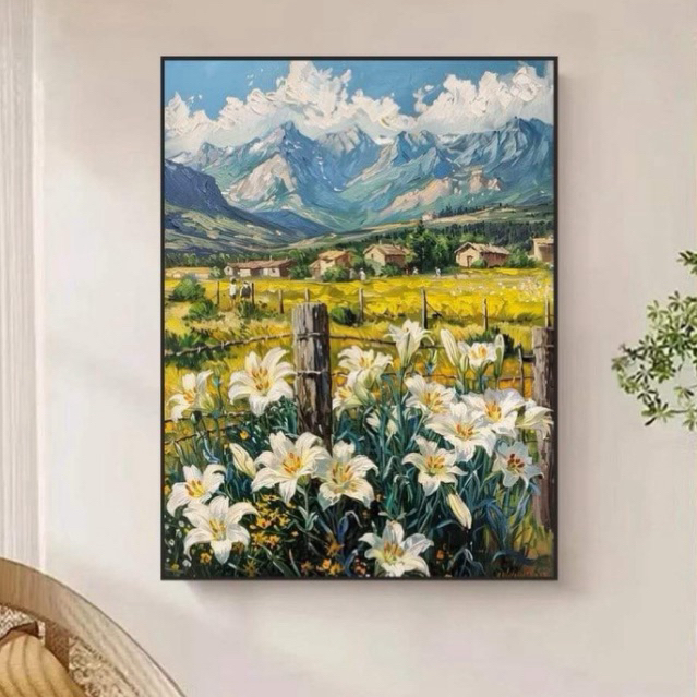 Tranh Treo Tường Hoa Cỏ HC2 – Canvas/Tráng Gương – Có Khung – Tặng Kèm Đinh Treo