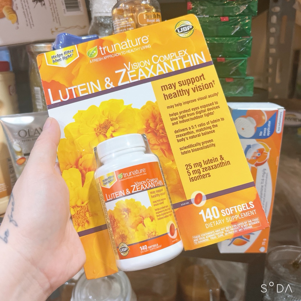 Viên dưỡng Mắt lutein hộp 140v Trunature Vision Complex Lutein & Zeaxanthin lutein 140 viên Mỹ
