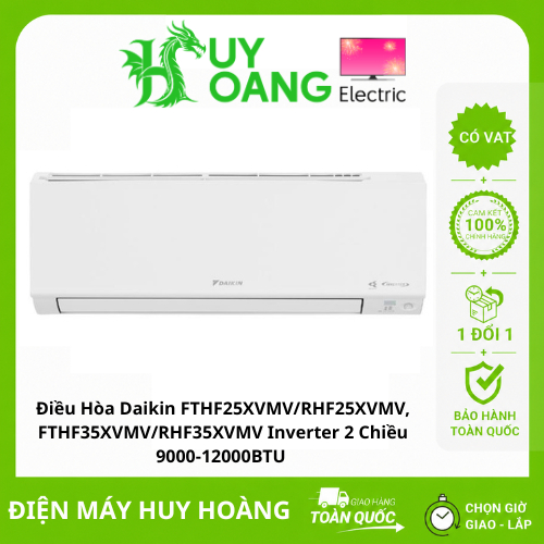 Điều Hòa Daikin FTHF25XVMV/RHF25XVMV, FTHF35XVMV/RHF35XVMV Inverter 2 Chiều 9000-12000BTU [Có lắp đặ