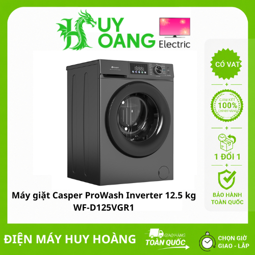 [ Lắp đặt 0Đ PD-HTM-HN ] Máy giặt Casper ProWash Inverter 12.5 kg WF-D125VGR1