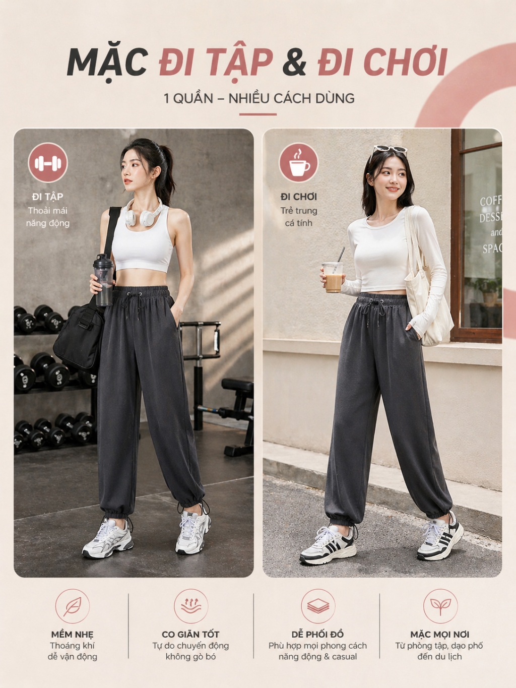 Q108D — Quần thể thao nữ dáng rộng 8