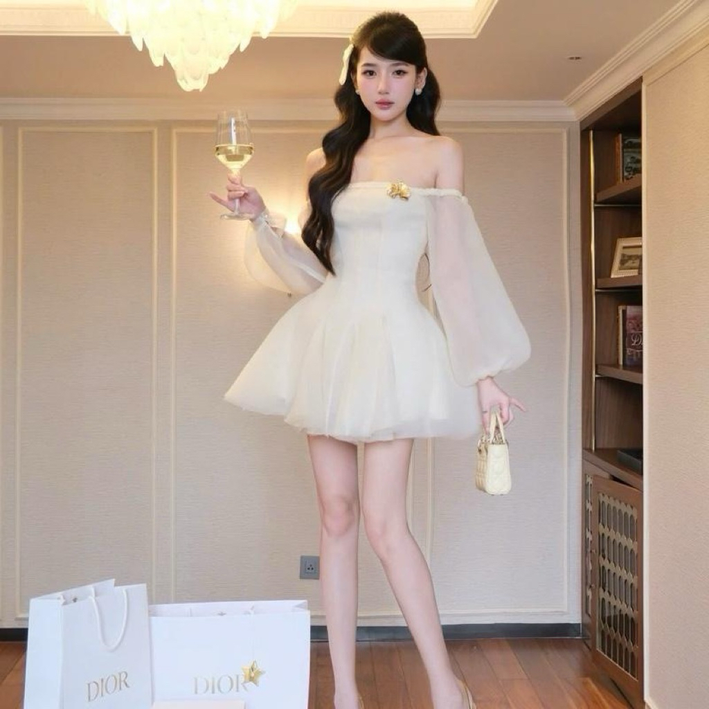 ( GEM CLOTHING 68 ) Đầm bẹt vai 0217.4