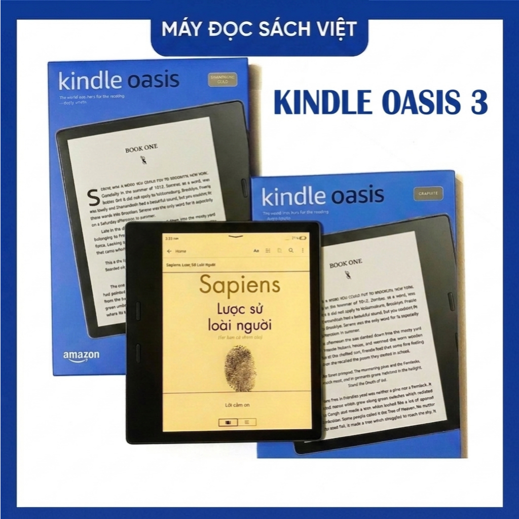 Máy đọc sách Kindle Oasis 1, 2, 3 (7th, 9th,10th) nhập khẩu chính hãng Amazon Mỹ, Nhật