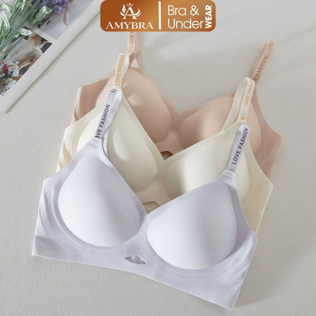 [Combo Tiết Kiệm] Áo Ngực Su Cao Cấp Không Gọng, Áo Lót Nữ Gom Quả Tạo Form Tròn AMYBRA A960