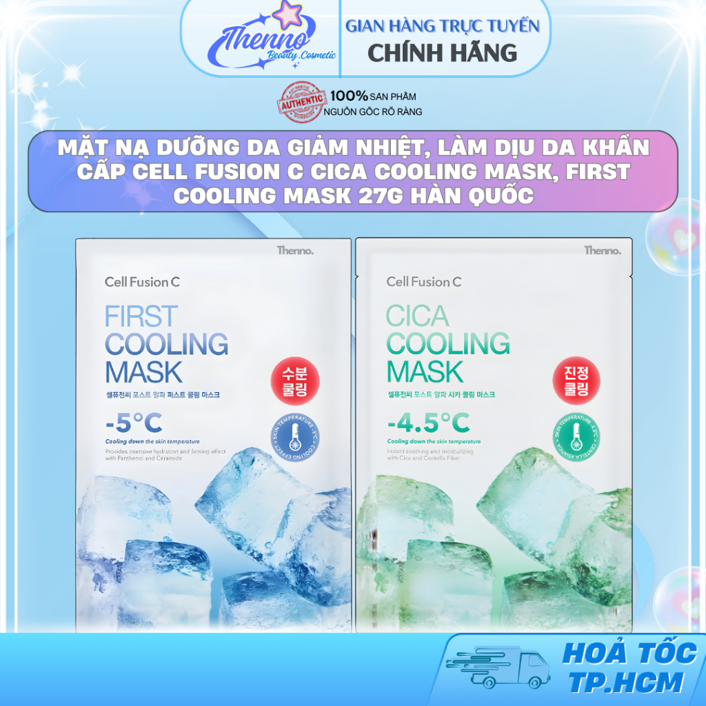 Mặt Nạ Dưỡng Da Giảm Nhiệt, Làm Dịu Da Khẩn Cấp Cell Fusion C Cica Cooling Mask, First Cooling Mask 