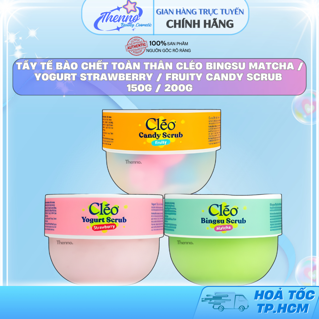 Tẩy Tế Bào Chết Toàn Thân Cléo Bingsu Matcha / Yogurt Strawberry / Fruity Candy Scrub 150g / 200g
