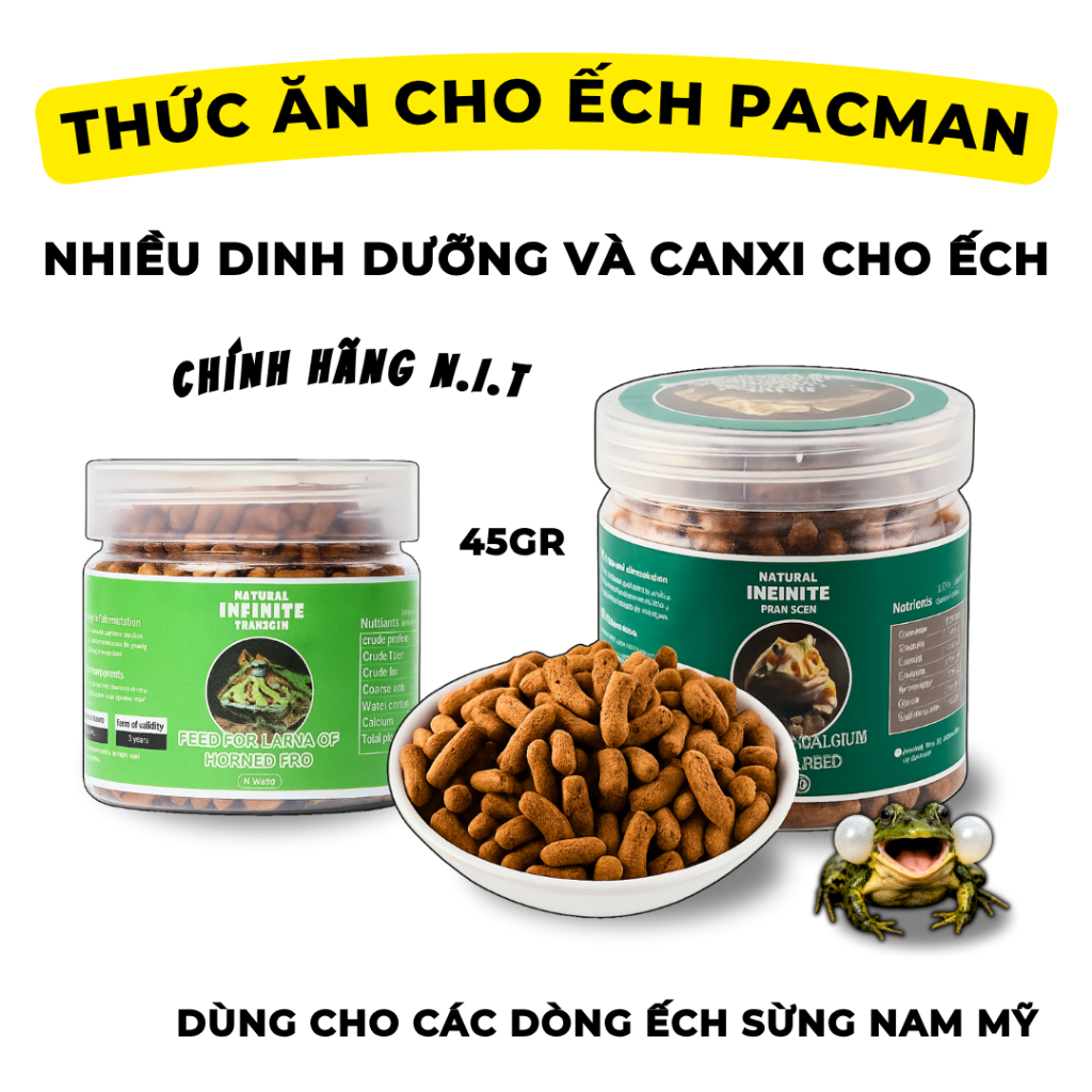 Thức Ăn Cho Ếch Pacman, Ếch Sừng Nam Mỹ | Bổ Sung Dinh Dưỡng | Chính Hãng Natural Infinite Transgen