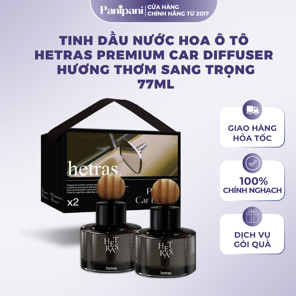 [NOBOX] Nước hoa ô tô Hetras 77ml