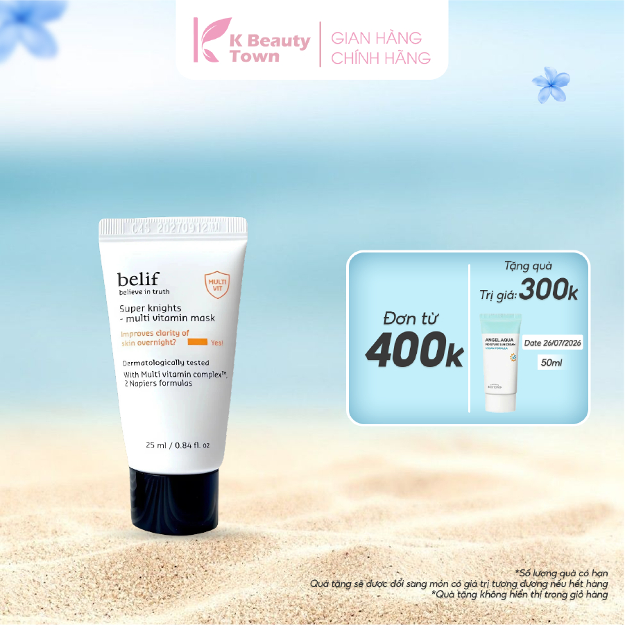 Mặt nạ ngủ dưỡng ẩm và phục hồi da chuyên sâu belif Multi Vitamin Mask 25ml x K Beauty Town