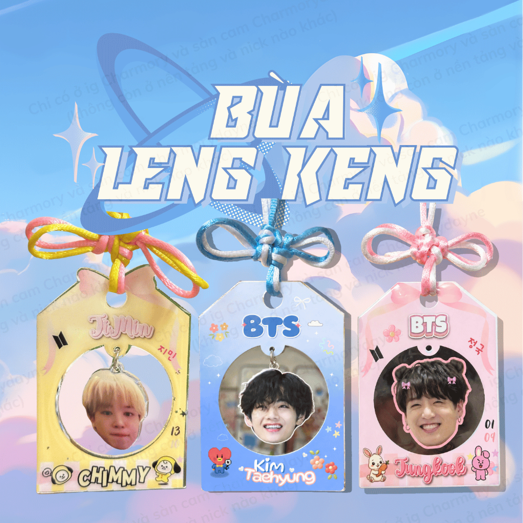 Móc khoá/ keyrings mẫu BÙA LENGKENG BTS | V - JUNGKOOK - JIMIN - J-HOPE - SUGA - JIN - NAMJOON