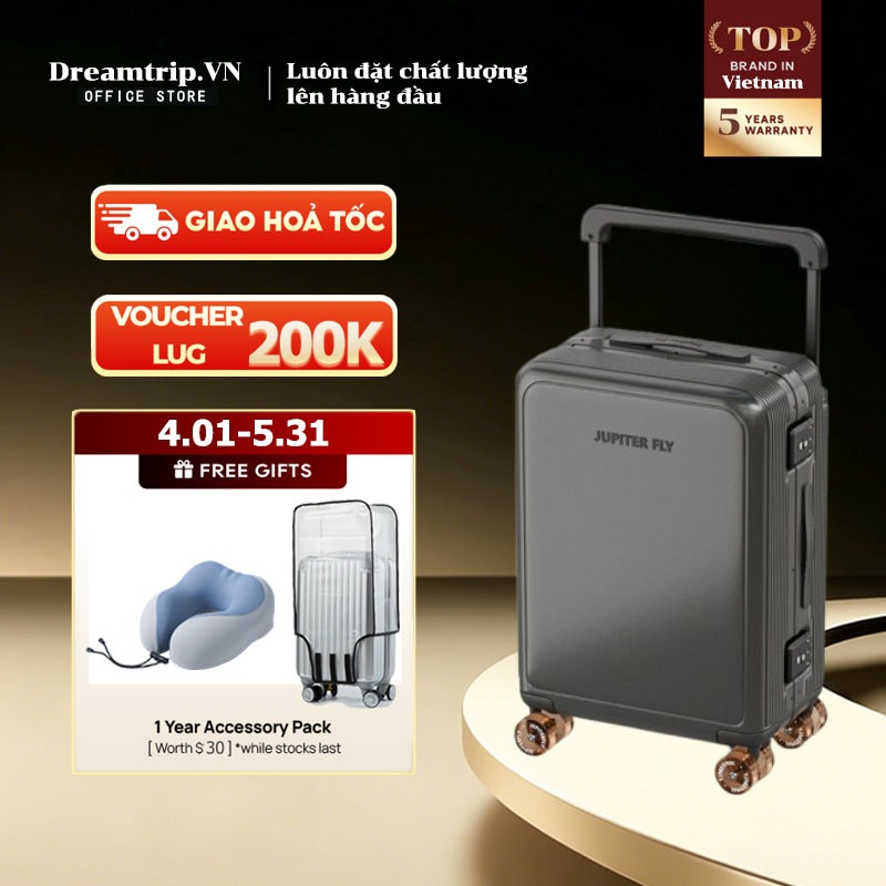 Vali Cao Cấp Khung Nhôm Khóa TSA size 20/24/28 Bảo Hành 5 Năm Liệu Nhựa ABS+PC Cao Cấp